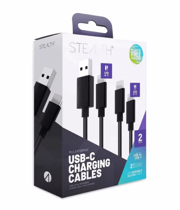 Stealth USB-C Charge & Data Cables - Twin Pack - Image 2